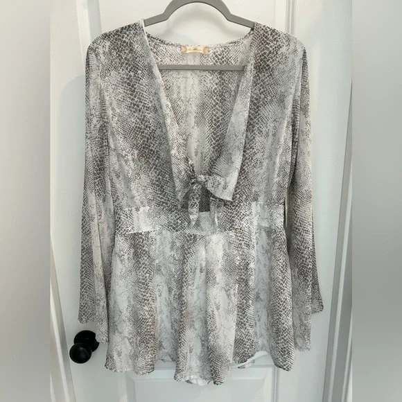 Altar’d State Grey Snake Skin Romper - Picture 1 of 7
